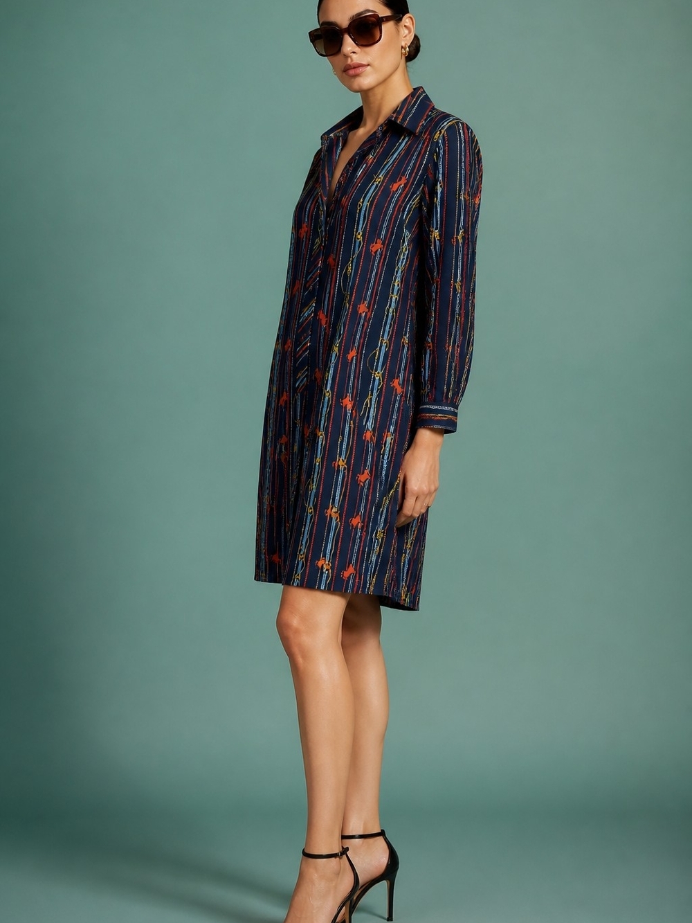 Truly 70's VINTAGE at Its BEST Navy Fiirucci VIBES Shirt Dress